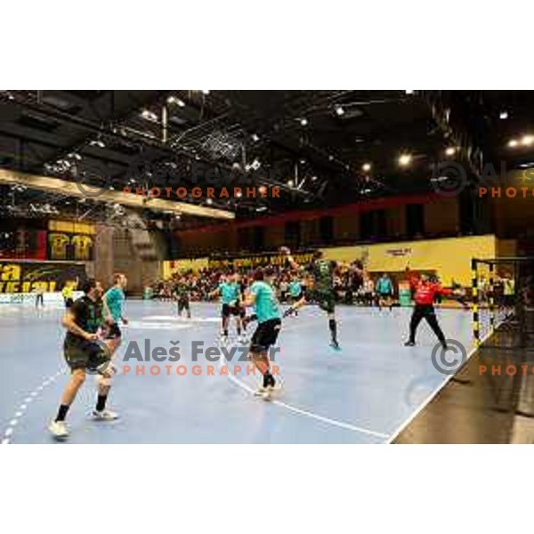 in action during eight-final of EHF Cup handball match between Gorenje Velenje (SLO) and USAM Nimes Gard (FRA) in Red Hall, Velenje, Slovenia on March 29, 2022