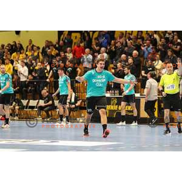 in action during eight-final of EHF Cup handball match between Gorenje Velenje (SLO) and USAM Nimes Gard (FRA) in Red Hall, Velenje, Slovenia on March 29, 2022