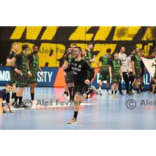 in action during eight-final of EHF Cup handball match between Gorenje Velenje (SLO) and USAM Nimes Gard (FRA) in Red Hall, Velenje, Slovenia on March 29, 2022