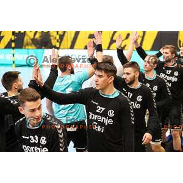 in action during eight-final of EHF Cup handball match between Gorenje Velenje (SLO) and USAM Nimes Gard (FRA) in Red Hall, Velenje, Slovenia on March 29, 2022