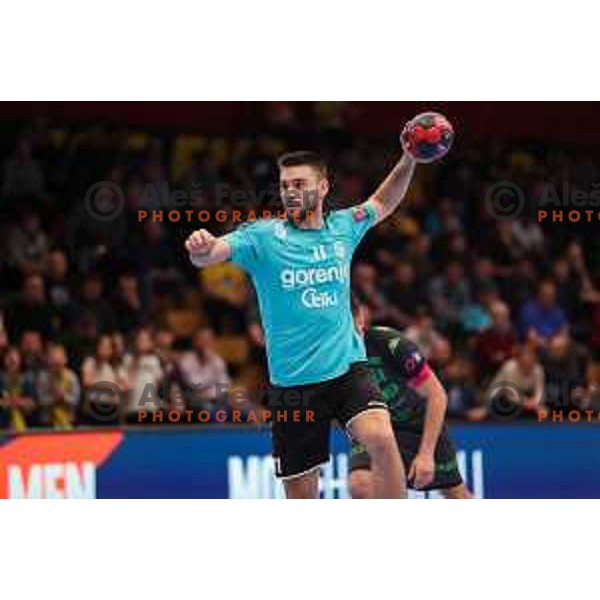 in action during eight-final of EHF Cup handball match between Gorenje Velenje (SLO) and USAM Nimes Gard (FRA) in Red Hall, Velenje, Slovenia on March 29, 2022