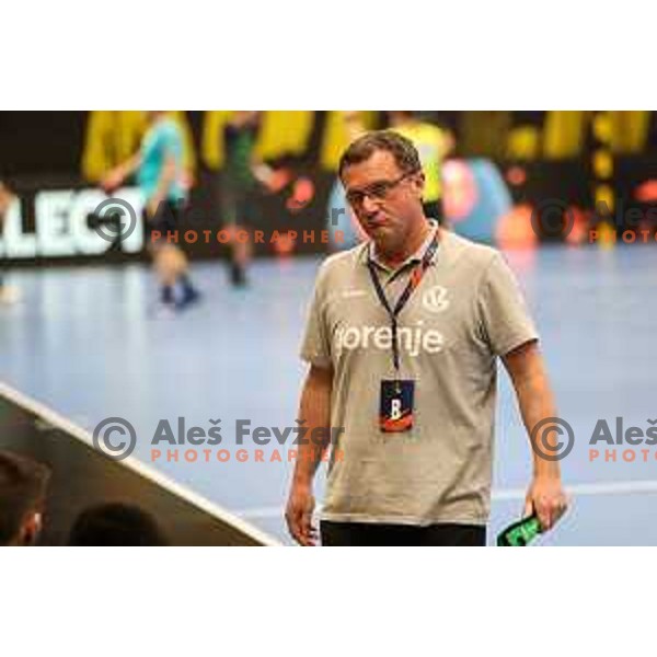Zoran Jovicic in action during eight-final of EHF Cup handball match between Gorenje Velenje (SLO) and USAM Nimes Gard (FRA) in Red Hall, Velenje, Slovenia on March 29, 2022 