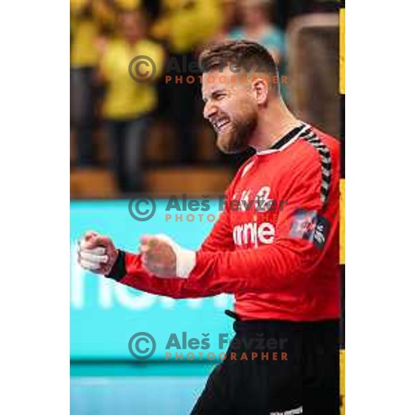 in action during eight-final of EHF Cup handball match between Gorenje Velenje (SLO) and USAM Nimes Gard (FRA) in Red Hall, Velenje, Slovenia on March 29, 2022