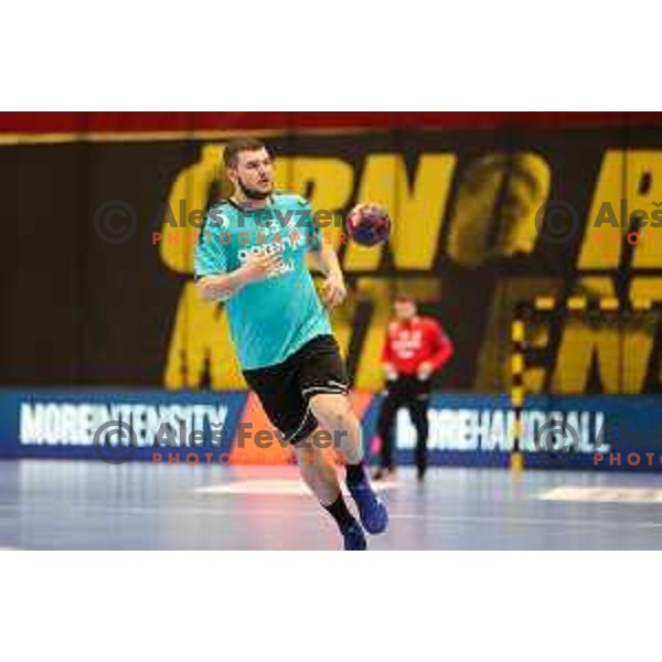 in action during eight-final of EHF Cup handball match between Gorenje Velenje (SLO) and USAM Nimes Gard (FRA) in Red Hall, Velenje, Slovenia on March 29, 2022