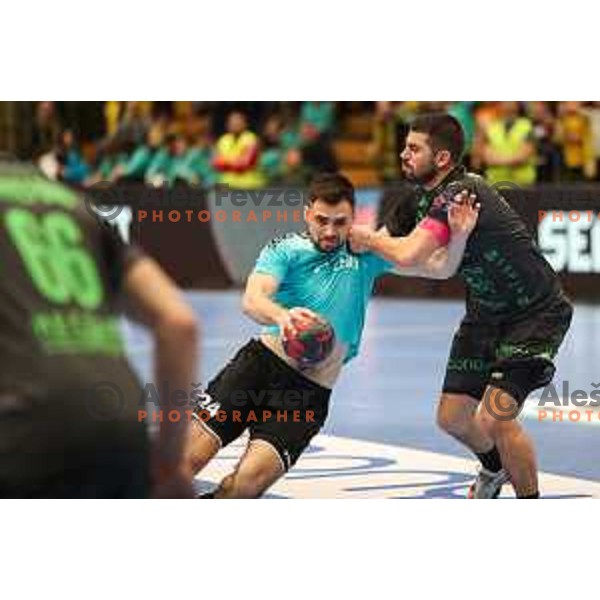 in action during eight-final of EHF Cup handball match between Gorenje Velenje (SLO) and USAM Nimes Gard (FRA) in Red Hall, Velenje, Slovenia on March 29, 2022