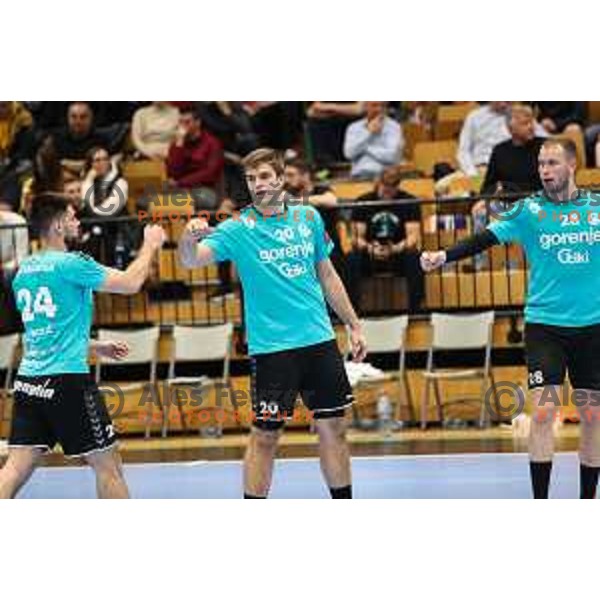 in action during eight-final of EHF Cup handball match between Gorenje Velenje (SLO) and USAM Nimes Gard (FRA) in Red Hall, Velenje, Slovenia on March 29, 2022