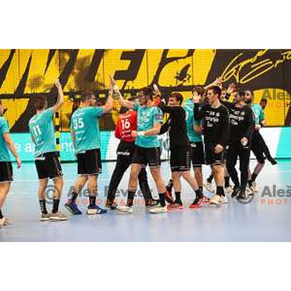 in action during eight-final of EHF Cup handball match between Gorenje Velenje (SLO) and USAM Nimes Gard (FRA) in Red Hall, Velenje, Slovenia on March 29, 2022
