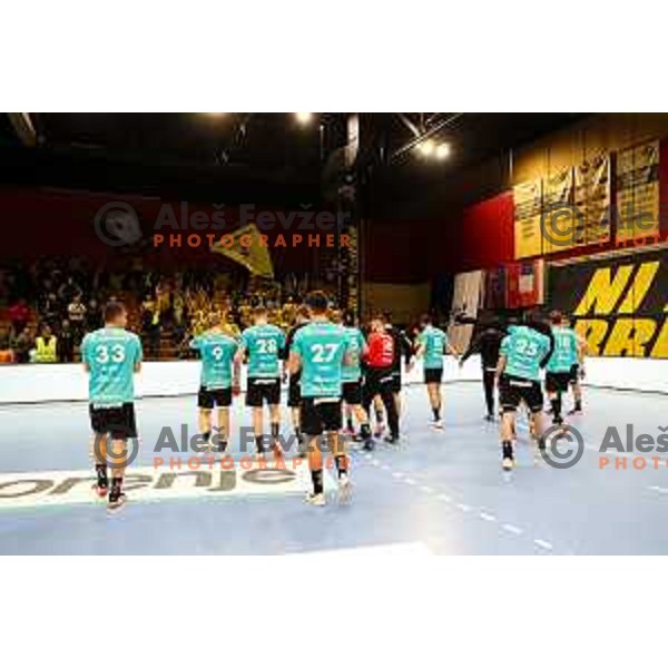 in action during eight-final of EHF Cup handball match between Gorenje Velenje (SLO) and USAM Nimes Gard (FRA) in Red Hall, Velenje, Slovenia on March 29, 2022