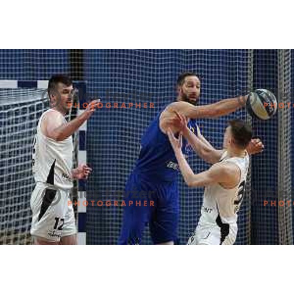 in action during Nova KBM league basketball match between Nutrispoint Ilirija and Sencur GGD in Tivoli Hall, Ljubljana, Slovenia on March 29, 2022