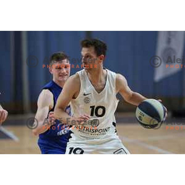 in action during Nova KBM league basketball match between Nutrispoint Ilirija and Sencur GGD in Tivoli Hall, Ljubljana, Slovenia on March 29, 2022