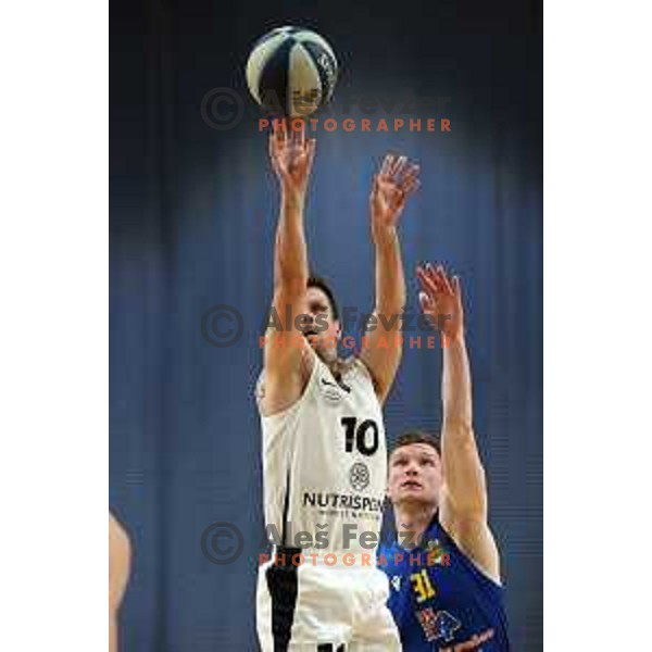 in action during Nova KBM league basketball match between Nutrispoint Ilirija and Sencur GGD in Tivoli Hall, Ljubljana, Slovenia on March 29, 2022