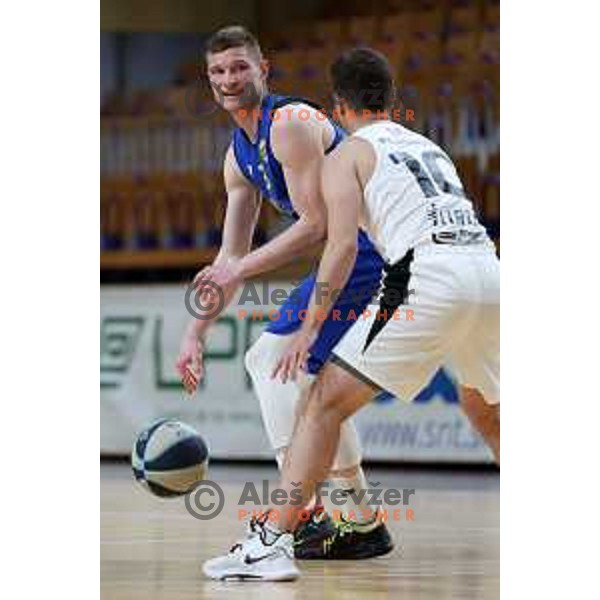 in action during Nova KBM league basketball match between Nutrispoint Ilirija and Sencur GGD in Tivoli Hall, Ljubljana, Slovenia on March 29, 2022