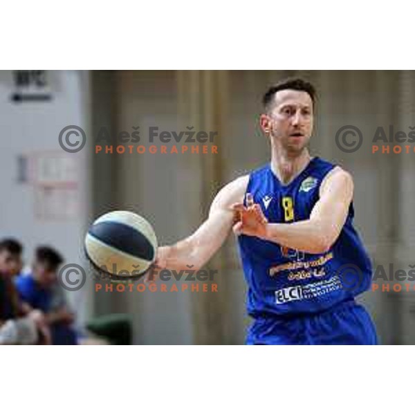 in action during Nova KBM league basketball match between Nutrispoint Ilirija and Sencur GGD in Tivoli Hall, Ljubljana, Slovenia on March 29, 2022