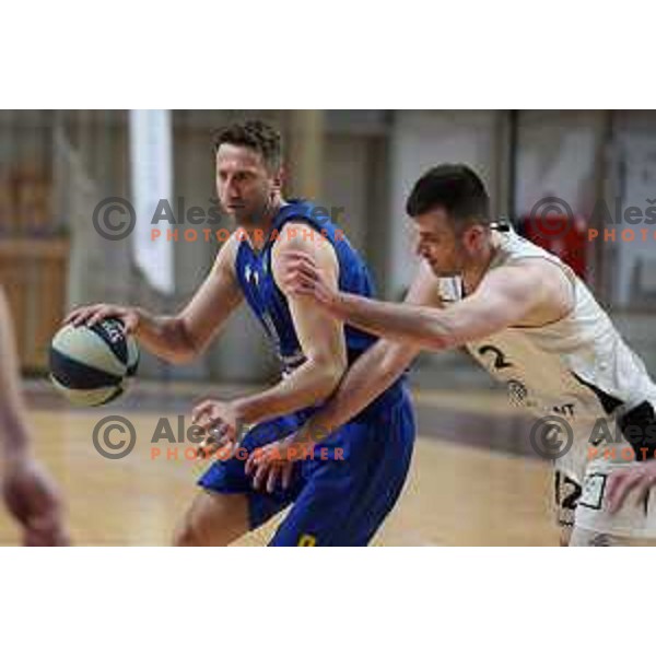 in action during Nova KBM league basketball match between Nutrispoint Ilirija and Sencur GGD in Tivoli Hall, Ljubljana, Slovenia on March 29, 2022