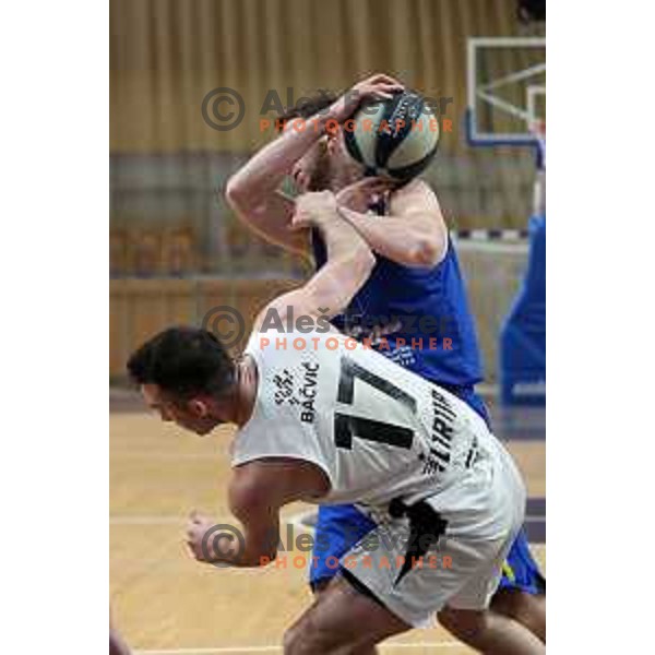 in action during Nova KBM league basketball match between Nutrispoint Ilirija and Sencur GGD in Tivoli Hall, Ljubljana, Slovenia on March 29, 2022