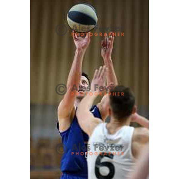 in action during Nova KBM league basketball match between Nutrispoint Ilirija and Sencur GGD in Tivoli Hall, Ljubljana, Slovenia on March 29, 2022