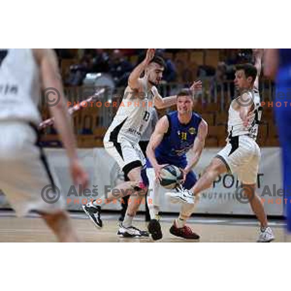 in action during Nova KBM league basketball match between Nutrispoint Ilirija and Sencur GGD in Tivoli Hall, Ljubljana, Slovenia on March 29, 2022