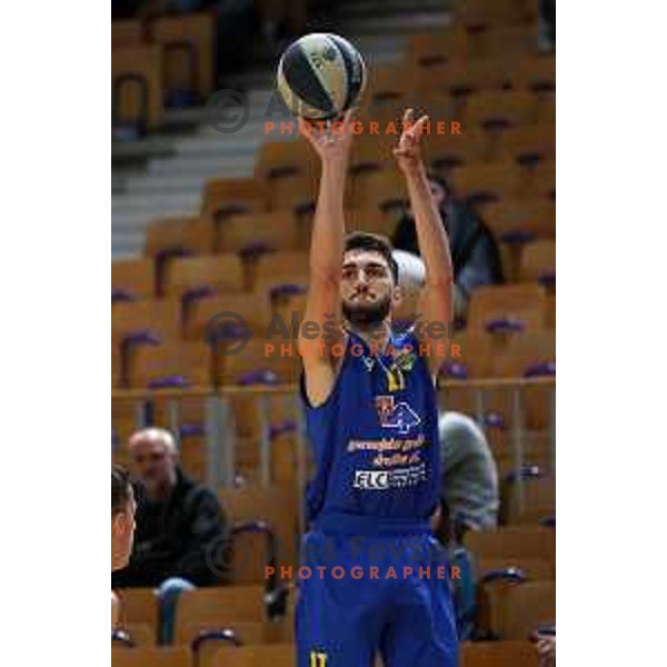 in action during Nova KBM league basketball match between Nutrispoint Ilirija and Sencur GGD in Tivoli Hall, Ljubljana, Slovenia on March 29, 2022