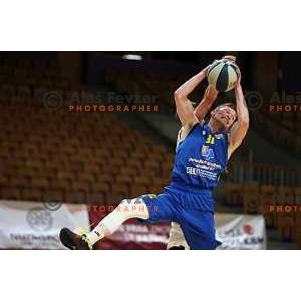 in action during Nova KBM league basketball match between Nutrispoint Ilirija and Sencur GGD in Tivoli Hall, Ljubljana, Slovenia on March 29, 2022