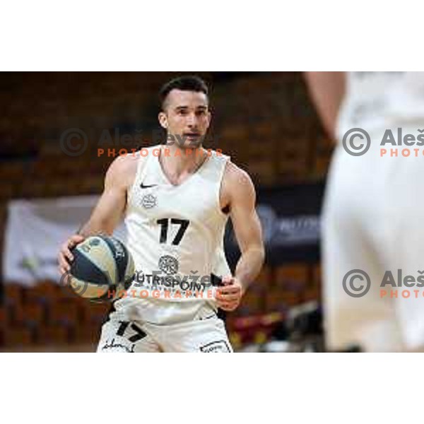 in action during Nova KBM league basketball match between Nutrispoint Ilirija and Sencur GGD in Tivoli Hall, Ljubljana, Slovenia on March 29, 2022