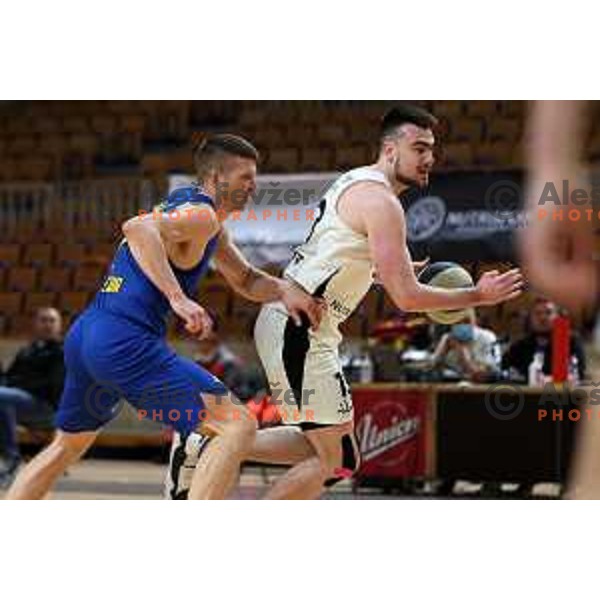 in action during Nova KBM league basketball match between Nutrispoint Ilirija and Sencur GGD in Tivoli Hall, Ljubljana, Slovenia on March 29, 2022