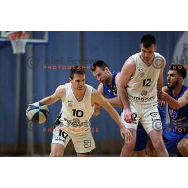 in action during Nova KBM league basketball match between Nutrispoint Ilirija and Sencur GGD in Tivoli Hall, Ljubljana, Slovenia on March 29, 2022