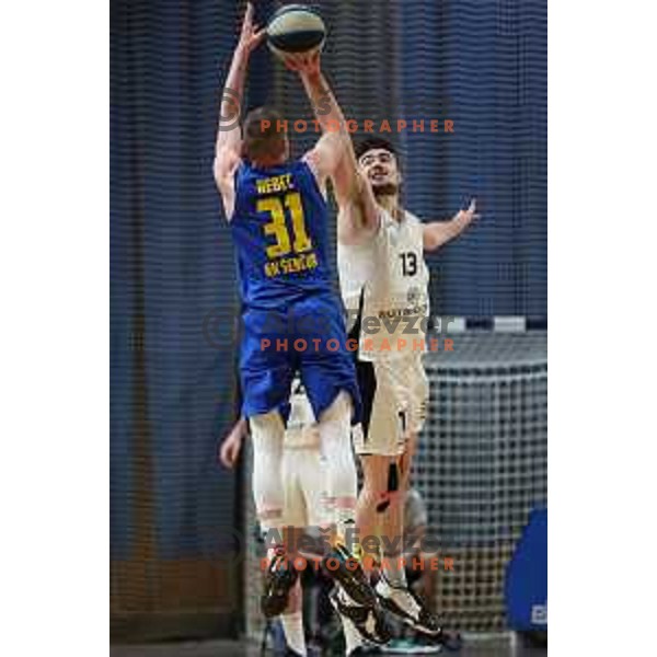 in action during Nova KBM league basketball match between Nutrispoint Ilirija and Sencur GGD in Tivoli Hall, Ljubljana, Slovenia on March 29, 2022