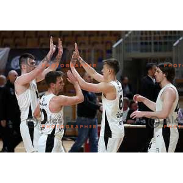 in action during Nova KBM league basketball match between Nutrispoint Ilirija and Sencur GGD in Tivoli Hall, Ljubljana, Slovenia on March 29, 2022