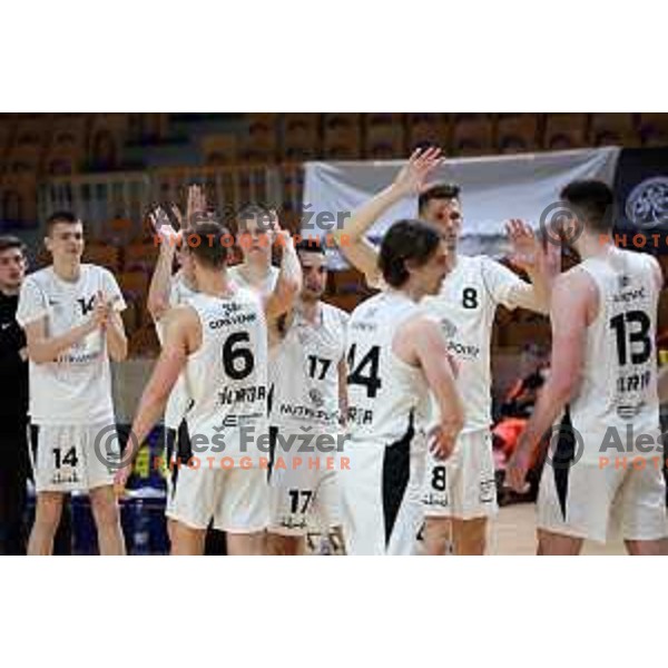 in action during Nova KBM league basketball match between Nutrispoint Ilirija and Sencur GGD in Tivoli Hall, Ljubljana, Slovenia on March 29, 2022