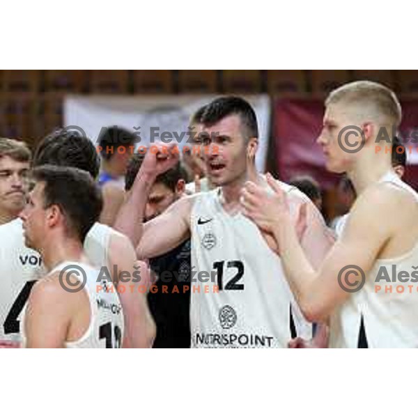 in action during Nova KBM league basketball match between Nutrispoint Ilirija and Sencur GGD in Tivoli Hall, Ljubljana, Slovenia on March 29, 2022