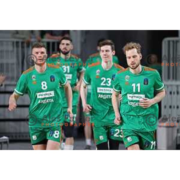Edo Muric, Luka Scuka and Jaka Blazic of Cedevita Olimpija in action during 7days EuroCup regular season basketball match between Cedevita Olimpija and Valencia basket in Stozice, Arena, Ljubljana, Slovenia on March 30, 2022