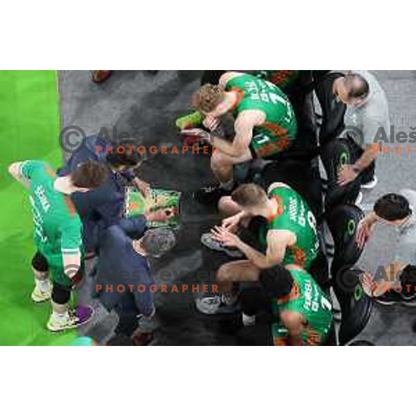 of Cedevita Olimpija in action during 7days EuroCup regular season basketball match between Cedevita Olimpija and Valencia basket in Stozice, Arena, Ljubljana, Slovenia on March 30, 2022