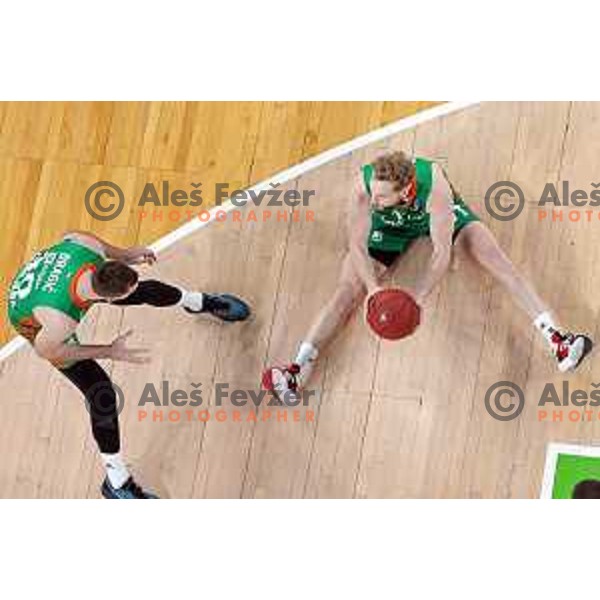 Jaka Blazic of Cedevita Olimpija in action during 7days EuroCup regular season basketball match between Cedevita Olimpija and Valencia basket in Stozice, Arena, Ljubljana, Slovenia on March 30, 2022