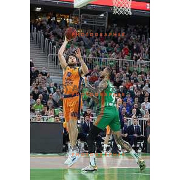 Mike Tobey and Zach Auguste of Cedevita Olimpija in action during 7days EuroCup regular season basketball match between Cedevita Olimpija and Valencia basket in Stozice, Arena, Ljubljana, Slovenia on March 30, 2022