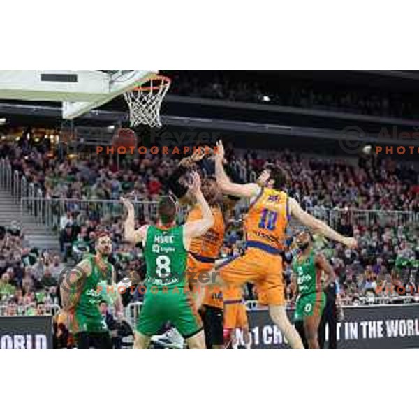 Edo Muric of Cedevita Olimpija in action during 7days EuroCup regular season basketball match between Cedevita Olimpija and Valencia basket in Stozice, Arena, Ljubljana, Slovenia on March 30, 2022