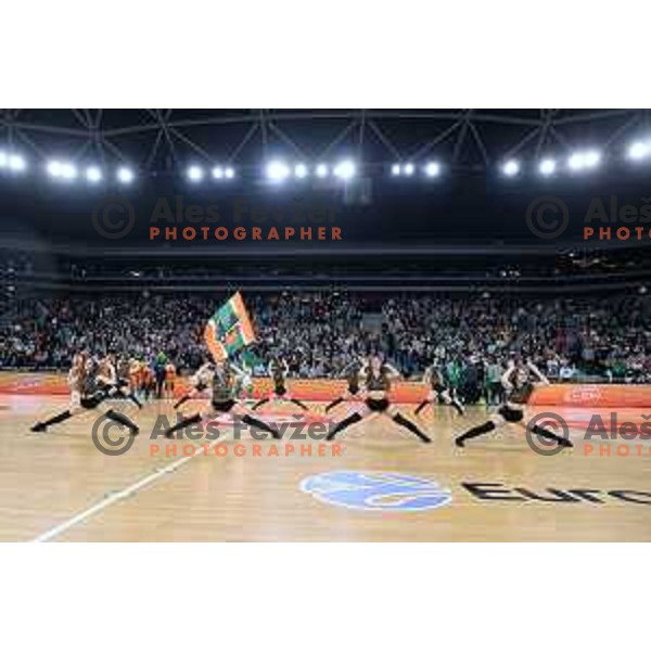 Fans of Cedevita Olimpija in action during 7days EuroCup regular season basketball match between Cedevita Olimpija and Valencia basket in Stozice, Arena, Ljubljana, Slovenia on March 30, 2022