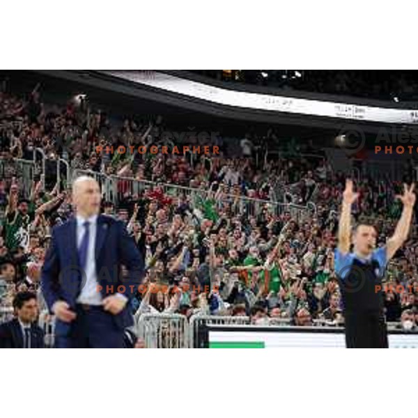 of Cedevita Olimpija in action during 7days EuroCup regular season basketball match between Cedevita Olimpija and Valencia basket in Stozice, Arena, Ljubljana, Slovenia on March 30, 2022