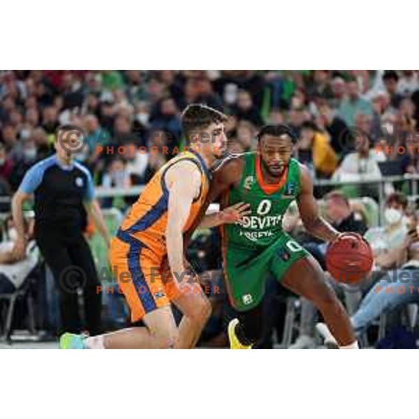 Jacob Pullen of Cedevita Olimpija in action during 7days EuroCup regular season basketball match between Cedevita Olimpija and Valencia basket in Stozice, Arena, Ljubljana, Slovenia on March 30, 2022