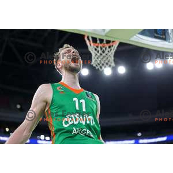 Jaka Blazic of Cedevita Olimpija in action during 7days EuroCup regular season basketball match between Cedevita Olimpija and Valencia basket in Stozice, Arena, Ljubljana, Slovenia on March 30, 2022