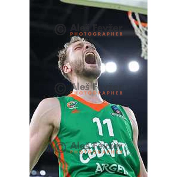 Jaka Blazic of Cedevita Olimpija in action during 7days EuroCup regular season basketball match between Cedevita Olimpija and Valencia basket in Stozice, Arena, Ljubljana, Slovenia on March 30, 2022