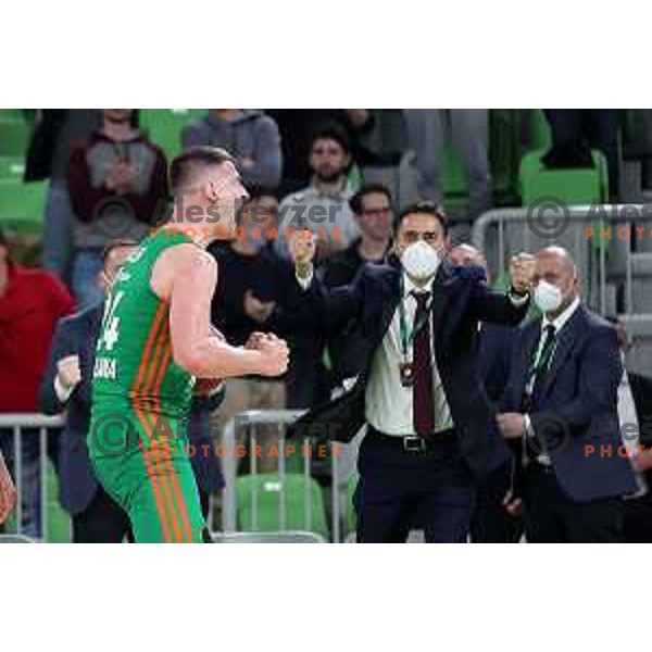 Alen Omic of Cedevita Olimpija in action during 7days EuroCup regular season basketball match between Cedevita Olimpija and Valencia basket in Stozice, Arena, Ljubljana, Slovenia on March 30, 2022