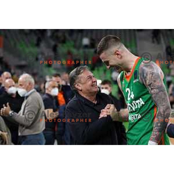Zoran Jankovic and Alen Omic of Cedevita Olimpija during 7days EuroCup regular season basketball match between Cedevita Olimpija and Valencia basket in Stozice, Arena, Ljubljana, Slovenia on March 30, 2022