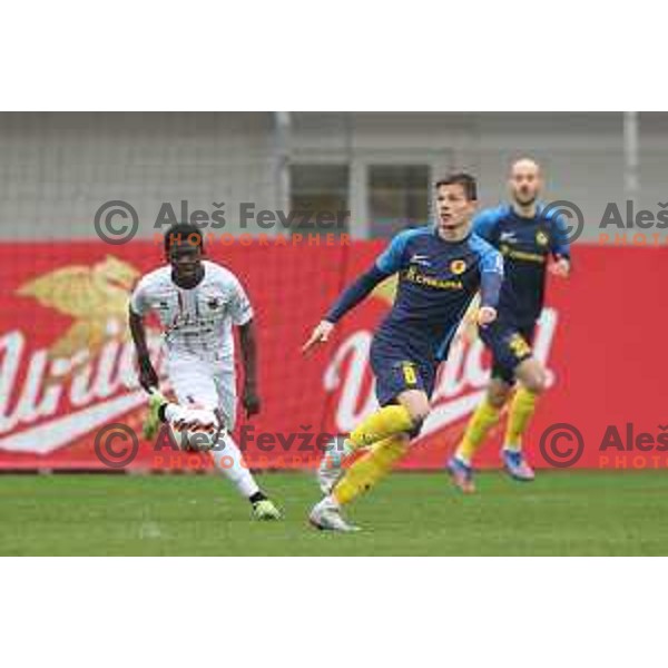 in action during Prva Liga Telemach 2021-2022 football match between Celje and Tabor CB 24 Sezana in Celje, Slovenia on April 2, 2022