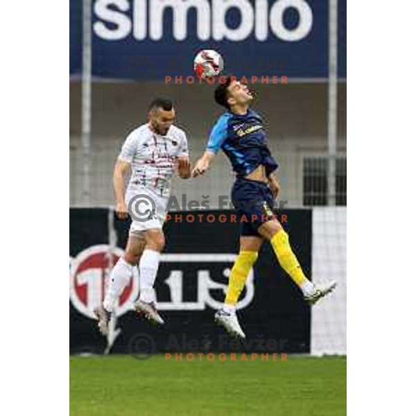 in action during Prva Liga Telemach 2021-2022 football match between Celje and Tabor CB 24 Sezana in Celje, Slovenia on April 2, 2022