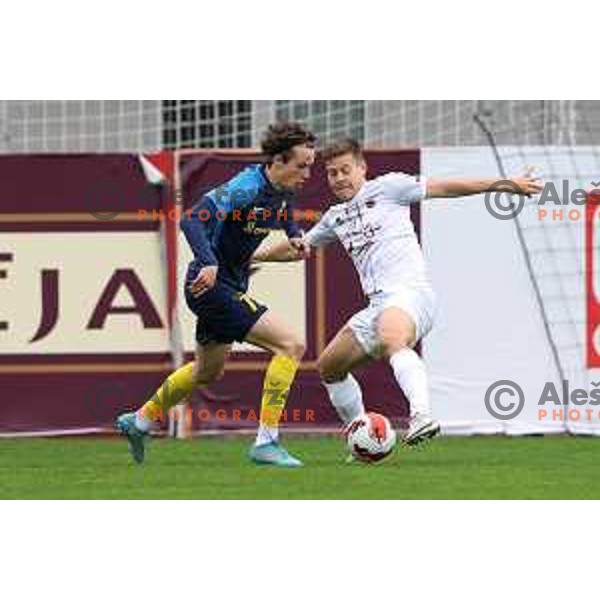 in action during Prva Liga Telemach 2021-2022 football match between Celje and Tabor CB 24 Sezana in Celje, Slovenia on April 2, 2022