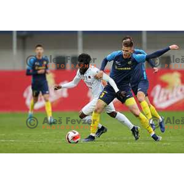 in action during Prva Liga Telemach 2021-2022 football match between Celje and Tabor CB 24 Sezana in Celje, Slovenia on April 2, 2022