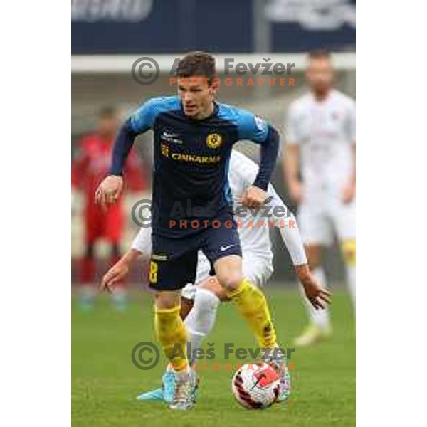 in action during Prva Liga Telemach 2021-2022 football match between Celje and Tabor CB 24 Sezana in Celje, Slovenia on April 2, 2022