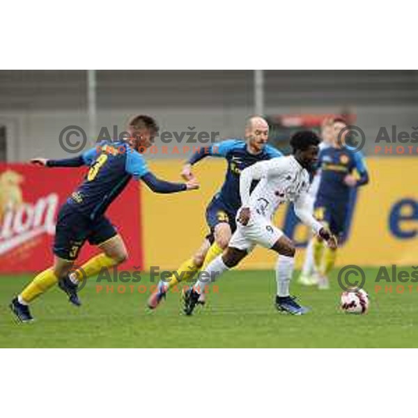 in action during Prva Liga Telemach 2021-2022 football match between Celje and Tabor CB 24 Sezana in Celje, Slovenia on April 2, 2022