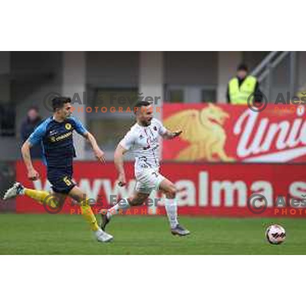 in action during Prva Liga Telemach 2021-2022 football match between Celje and Tabor CB 24 Sezana in Celje, Slovenia on April 2, 2022