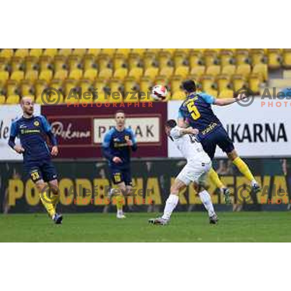 in action during Prva Liga Telemach 2021-2022 football match between Celje and Tabor CB 24 Sezana in Celje, Slovenia on April 2, 2022